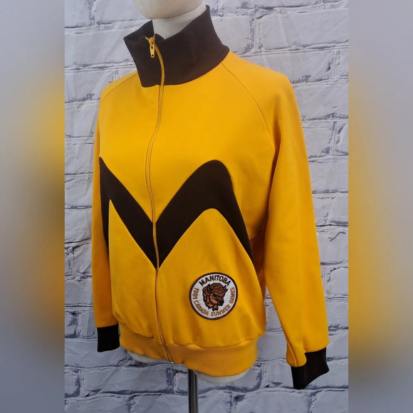 Vintage 80s Women's Track Jacket Athletic Summer Games Manitoba Canada 70s Large - Picture 6 of 15